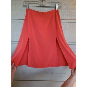 Vintage Un Jour Ailleurs, Paris Coral Colored Silky Skirt , size 0.